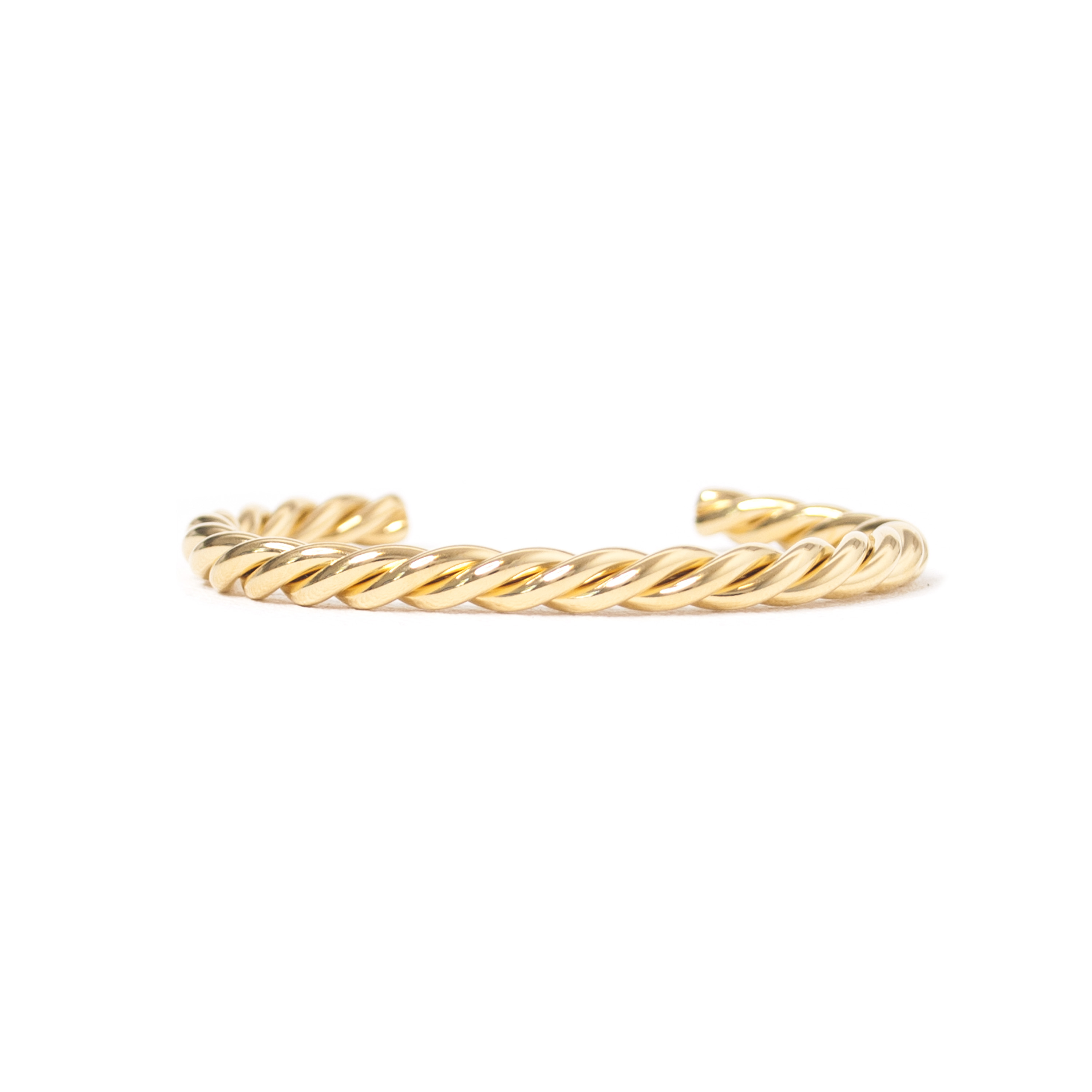 Gold Twisted Rope Cuff Bracelet Leander D'Ambrosia, LLC