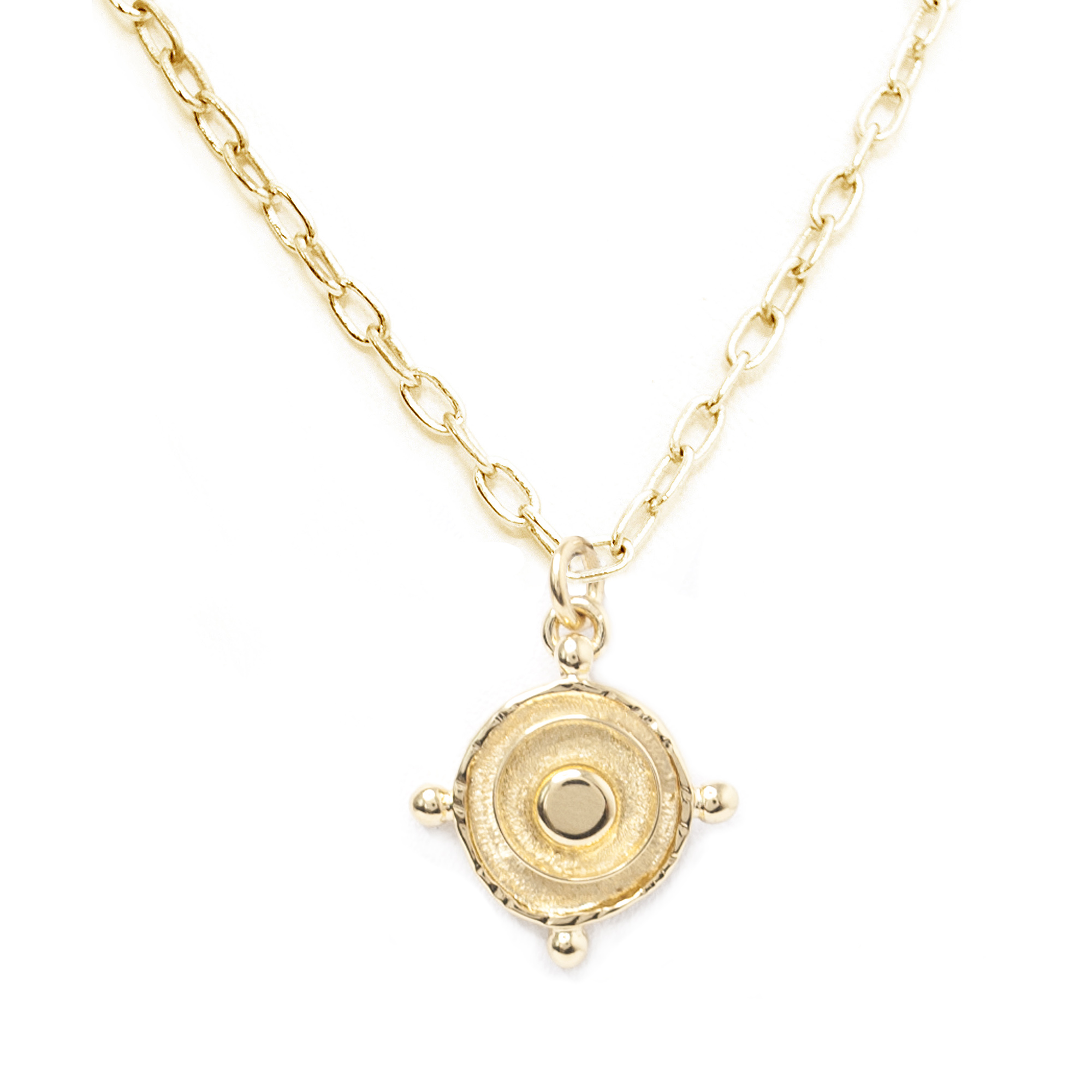 18 Gold Nautical Medallion Pendant Necklace