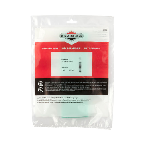 BRIGGS FILTER-A/C FOAM 271962S; GOES WITH 399806 AIR FILTER Briggs & Stratton Engine Parts (BS-271962S)