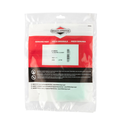 BRIGGS FILTER-PRE CLEANER 272403S; USE WITH 496894 AIR FILTER Briggs & Stratton Engine Parts (BS-272403S)
