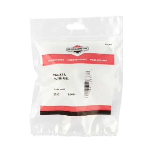BRIGGS FILTER-FUEL, 75 MICRON (FOR ENGINES WITH FUEL PUMP) 394358 Briggs   Stratton Engine Parts (BS-394358S)