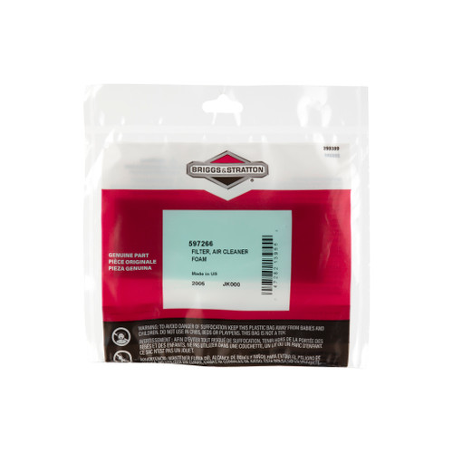 597266 FILTER, AIR CLEANER FOAM (BS-597266)