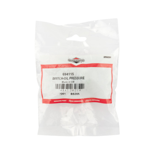 SWITCH-OIL PRESSURE, 9-13 PSI, Normally Closed, Briggs & Stratton Engine Parts (BS-694115-D1)