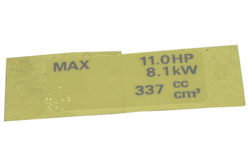 87530-ZE3-W10 LABEL, SPECIFICATION (Honda Code 3735545) MAX 11.0HP 8.1kW 337cc Honda Engine Parts (HO-87530ZE3W10)