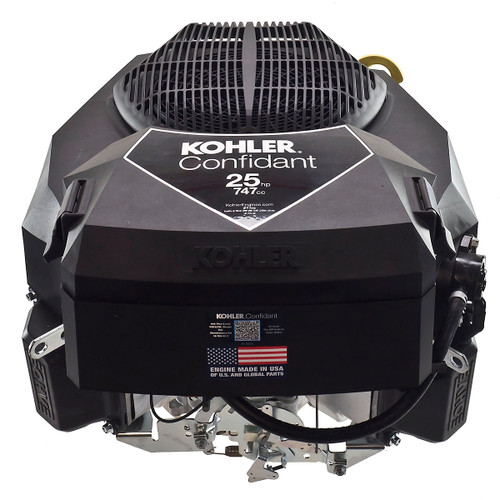 25hp Kohler Confidant Series Engine, Vertical 1-1/8x4-3/8 Shaft, Electric Start, 15 Amp Alternator, Solenoid Shift Starter, Remote Choke, Remote Throttle (ZT740-3067)