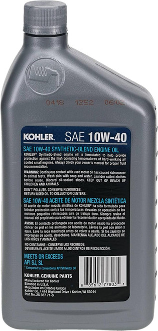 25 357 70-S Single Quart Oil 10W40 Synthetic Blend (KO-2535770S)