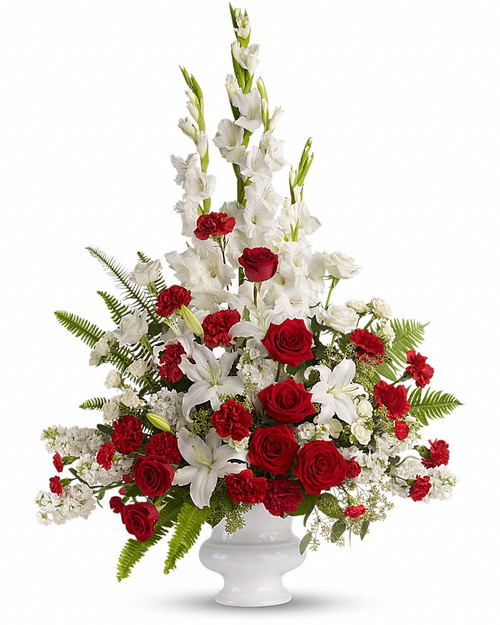 Red and White Sympathy Basket-FNFSB-29