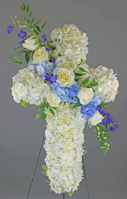 White and Blue Standing Cross-FNSTC-03
