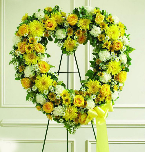 Yellow and White Hollow Heart-FNHOL-010