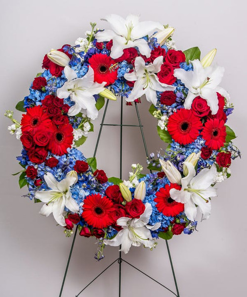 Red-White & Blue Wreath-RWBWW03