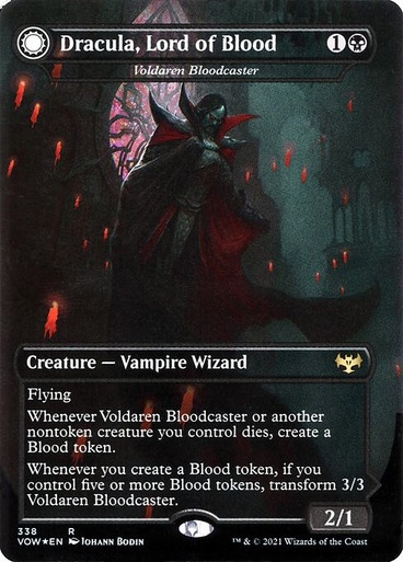 Voldaren Bloodcaster // Bloodbat Summoner (Dracula, Lord of Blood // Dracula, Lord of Bats) (VOW) (Foil) (Borderless)