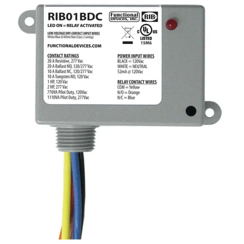 Functional Devices RIB01BDC Enclosed Relay 20A SPDT 120V