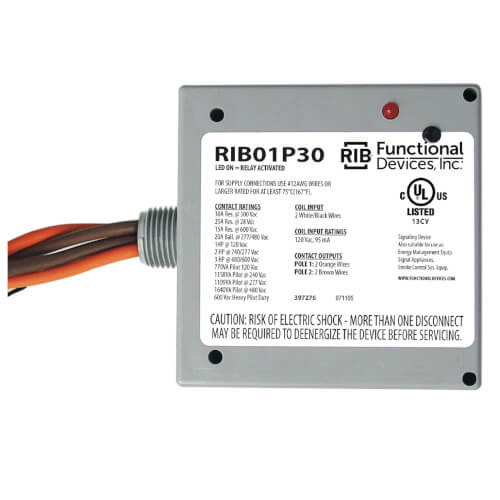 Functional Devices RIB01P30 30A DPST Relay 120VAC Coil