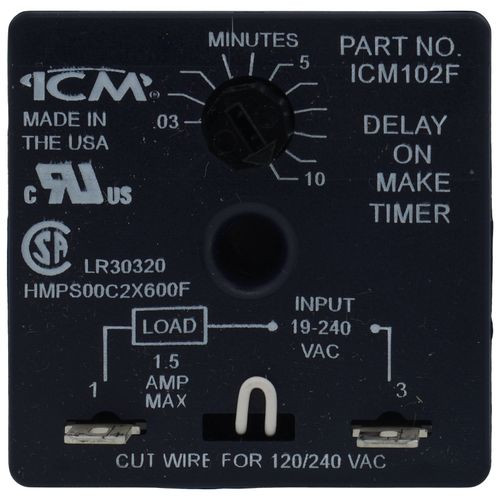 ICM Controls ICM102FB 10-Minute Adjustable Timer 6-Wire