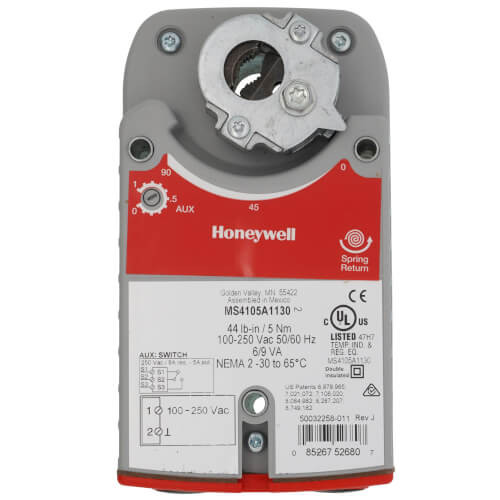 Honeywell MS4105A1130 Spring Return Actuator 120V 44 lb-in