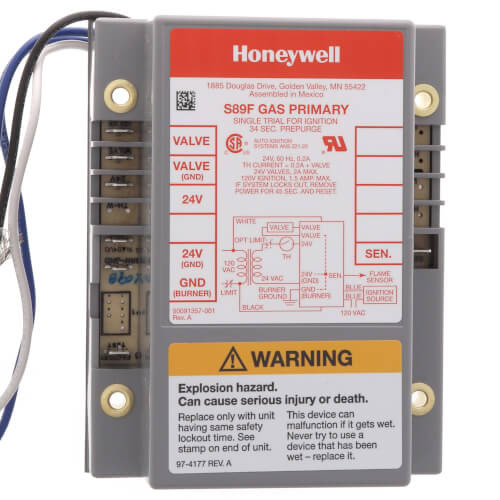 Honeywell S89F1098 Direct Spark Ignition Module 4 Sec Lockout