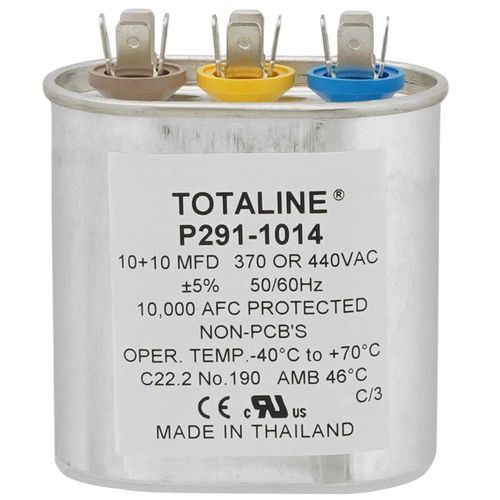 International Comfort Products 1191011 Oval Run Capacitor 10/10 MFD 370/440V