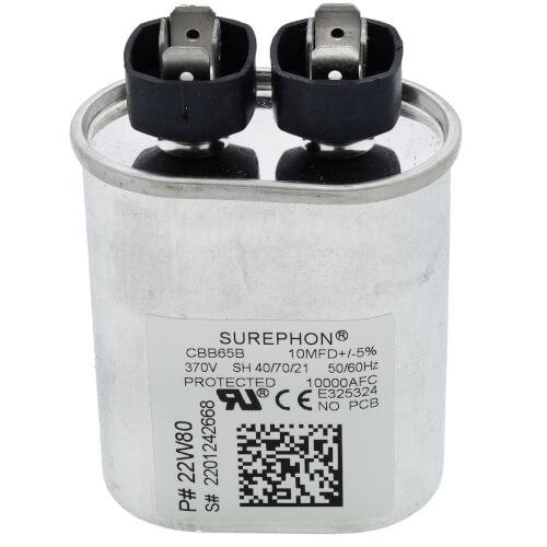 Lennox 22W80 Oval Run Capacitor 10 MFD 370V