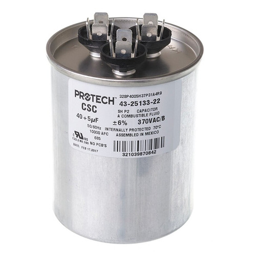 Rheem-Ruud 43-25133-22 Dual Run Capacitor 40/5 MFD 370V