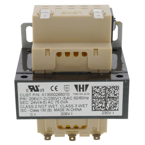 Trane TRR0825 Control Transformer 208/230V-24V 75VA