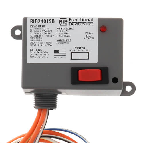 Functional Devices RIB2401SB Power Relay 24VAC/DC 120V 20A