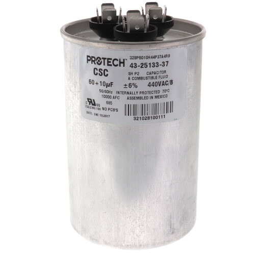 Rheem-Ruud 43-25133-37 Dual Run Capacitor 50/10 MFD 370V