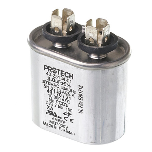 Rheem 43-25134-01 Capacitor 3 MFD 370V Oval