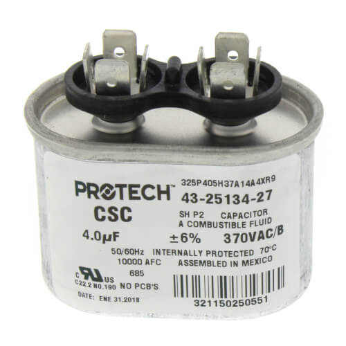 Rheem-Ruud 43-25134-27 Run Capacitor 4 MFD 370V