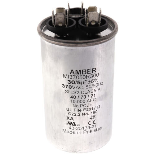 Rheem 43-25133-21 Dual Run Capacitor 30+5 MFD 370V