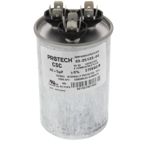 Rheem 43-25133-44 Dual Run Capacitor 40/5 MFD 370V