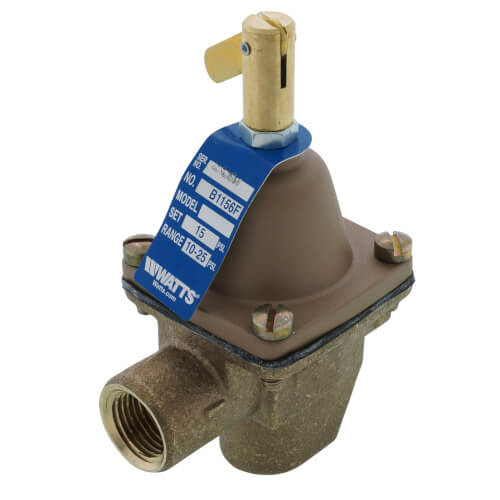 Watts B1156F 1/2" NPT Bronze Feed Water Pressure Regulator