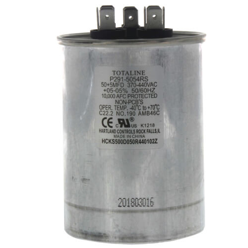 Carrier P291-5054RS Dual Run Capacitor 50/5 MFD 440V