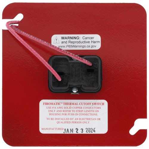 Firomatic TS300B Thermal Switch 165°F Square