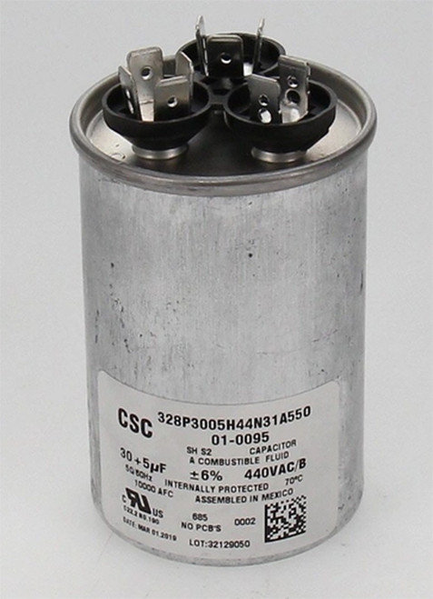 Nordyne 01-0095 Capacitor 30/5 MFD 440V