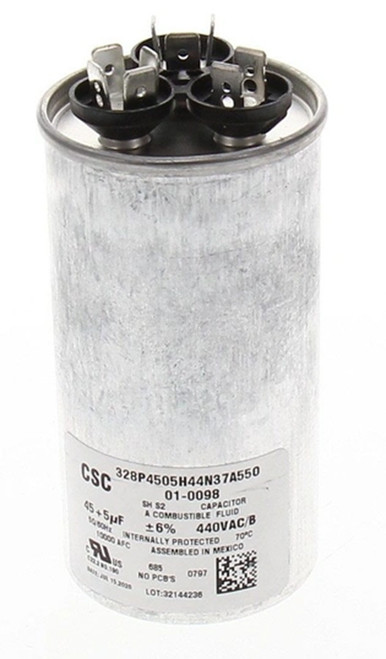 Nordyne 01-0098 Round Capacitor 45+5 MFD 440V