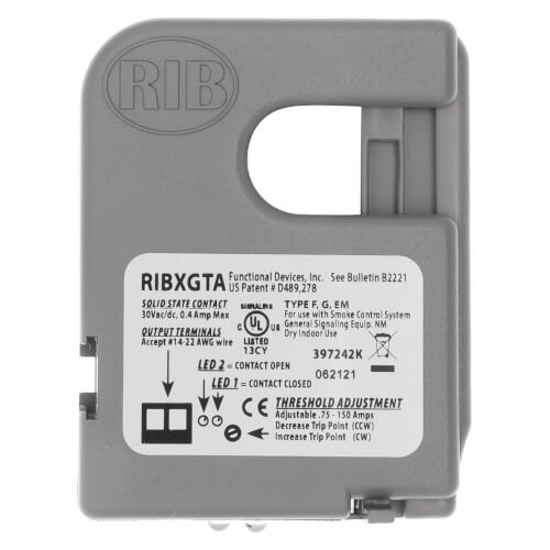 Functional Devices RIBXGTA Current Sensor 0.75-150A Adjustable