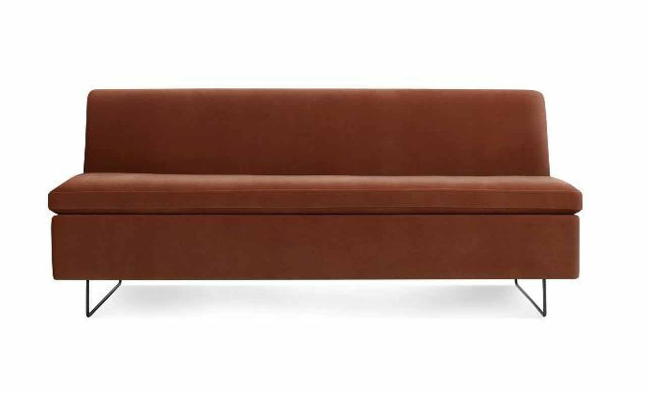 blu dot clyde armless sofa ink leather