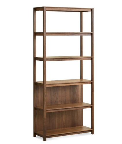 Open Plan Long and Low Bookcase, Walnut