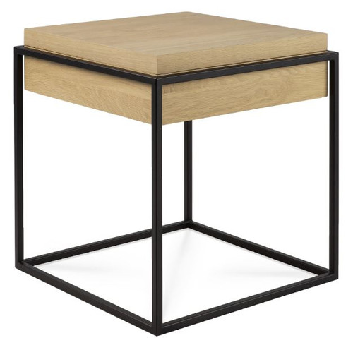 StorageWorks 22” Tall Small Side Table, Modern Farmhouse End Table for  Small Spaces, Living Room, Rustic Oak Color
