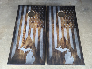 White Burnt Triangle Michigan Set Painted White Burnt Triangle Michigan Set Painted