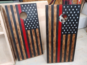 Thin Red Line Cornhole Firefighter Thin Red Line Cornhole Firefighter