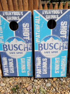 Busch Drinking Theme cornhole Set Busch Drinking Theme cornhole Set