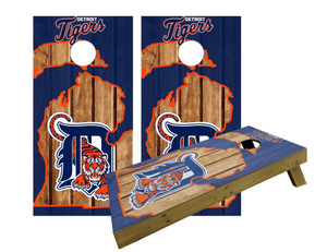 Detroit Tigers Baseball Michigan Peninsulas Printed Cornhole set Detroit Tigers Baseball Michigan Peninsulas Printed Cornhole set