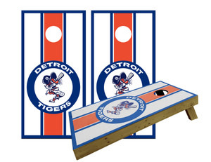 Simulated Retro Detroit Tigers Logo Printed Cornhole Set Simulated Retro Detroit Tigers Logo Printed Cornhole Set