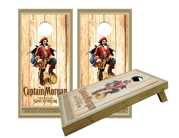 Captain Morgan wood Grain Printed Cornhole Set