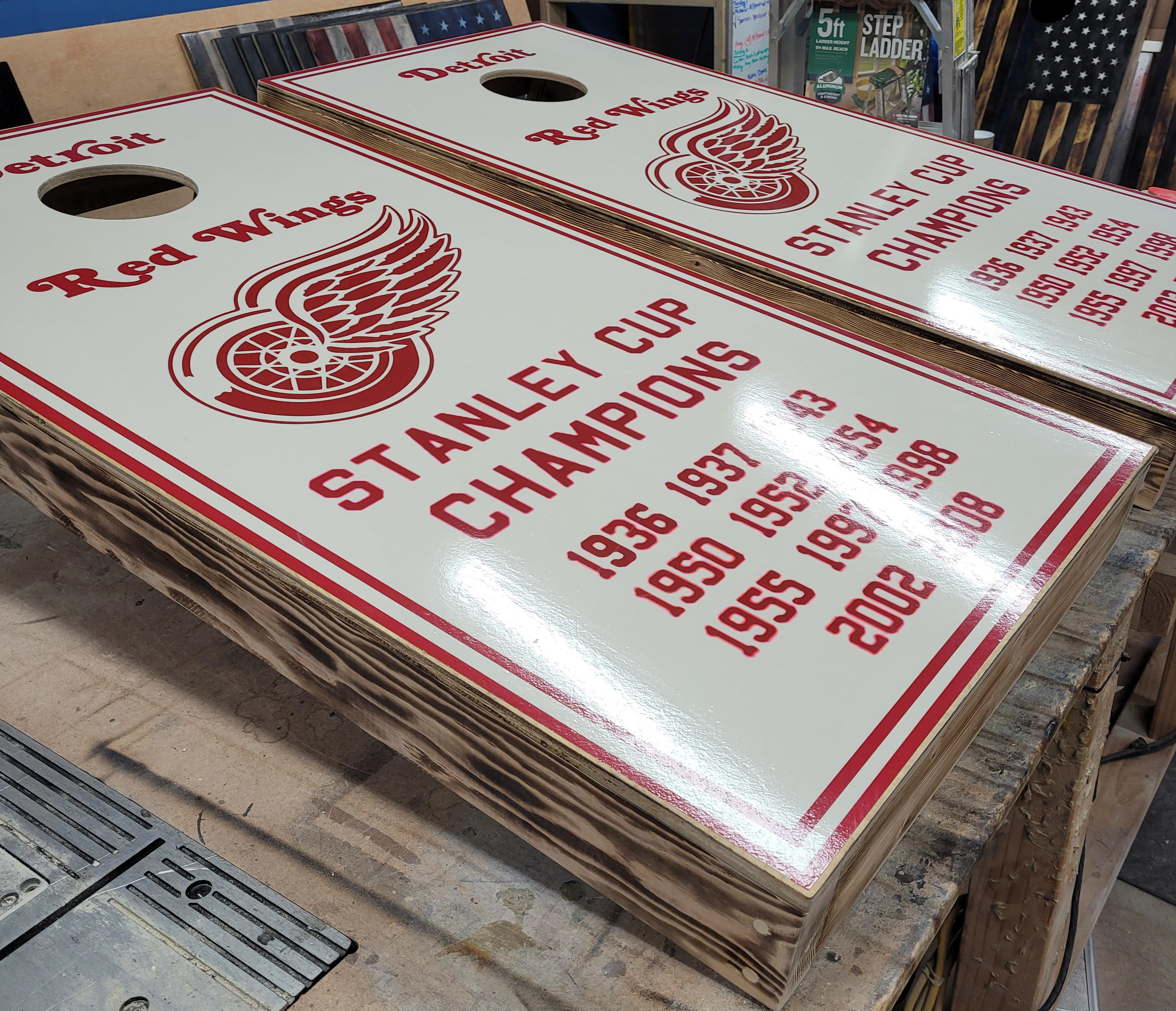 Detroit Redwings Since 1926 custom Cornhole Boards