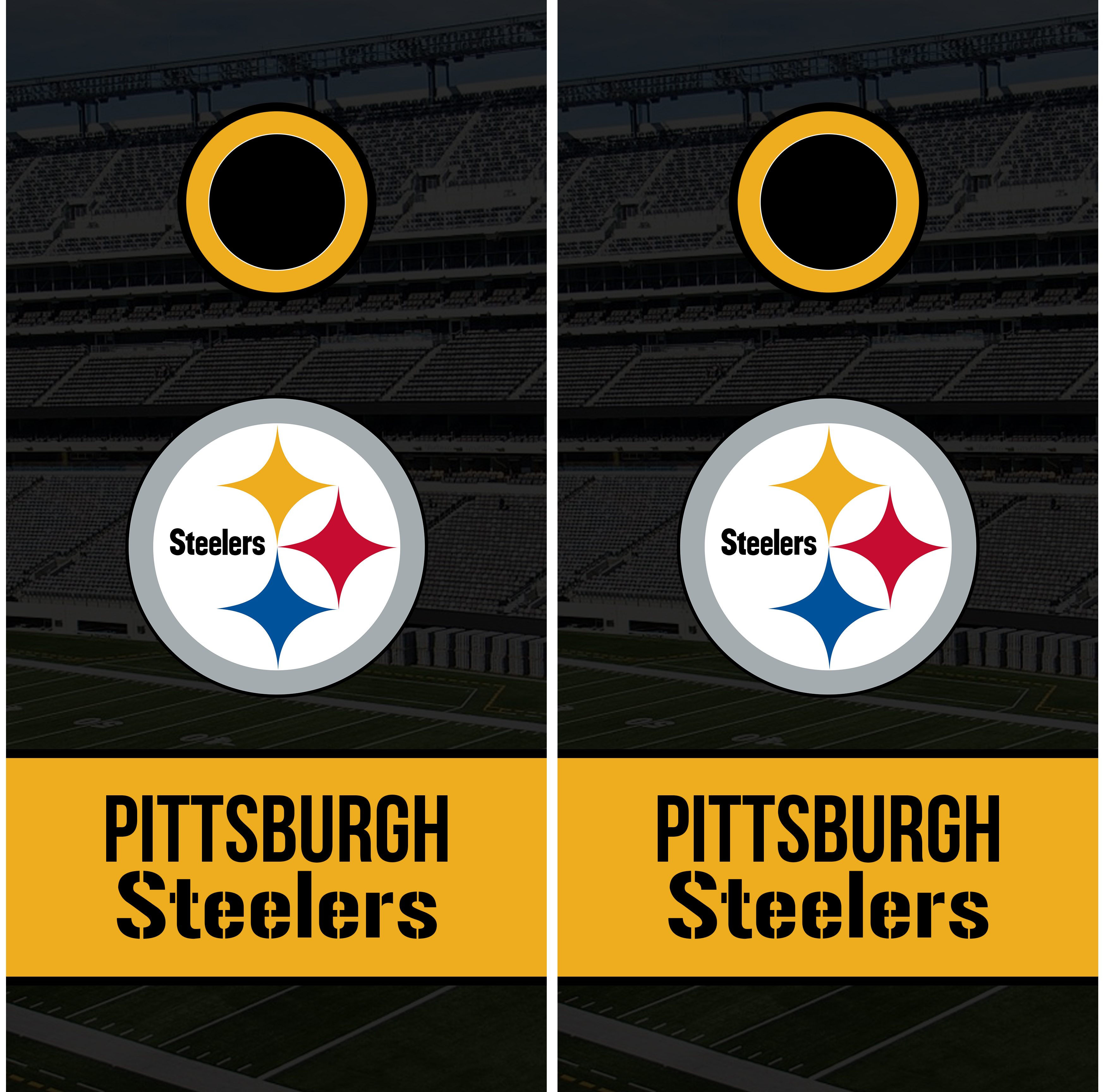 Pittsburgh Steelers Cornhole Board Wraps - Vinyl Decals, Wrap