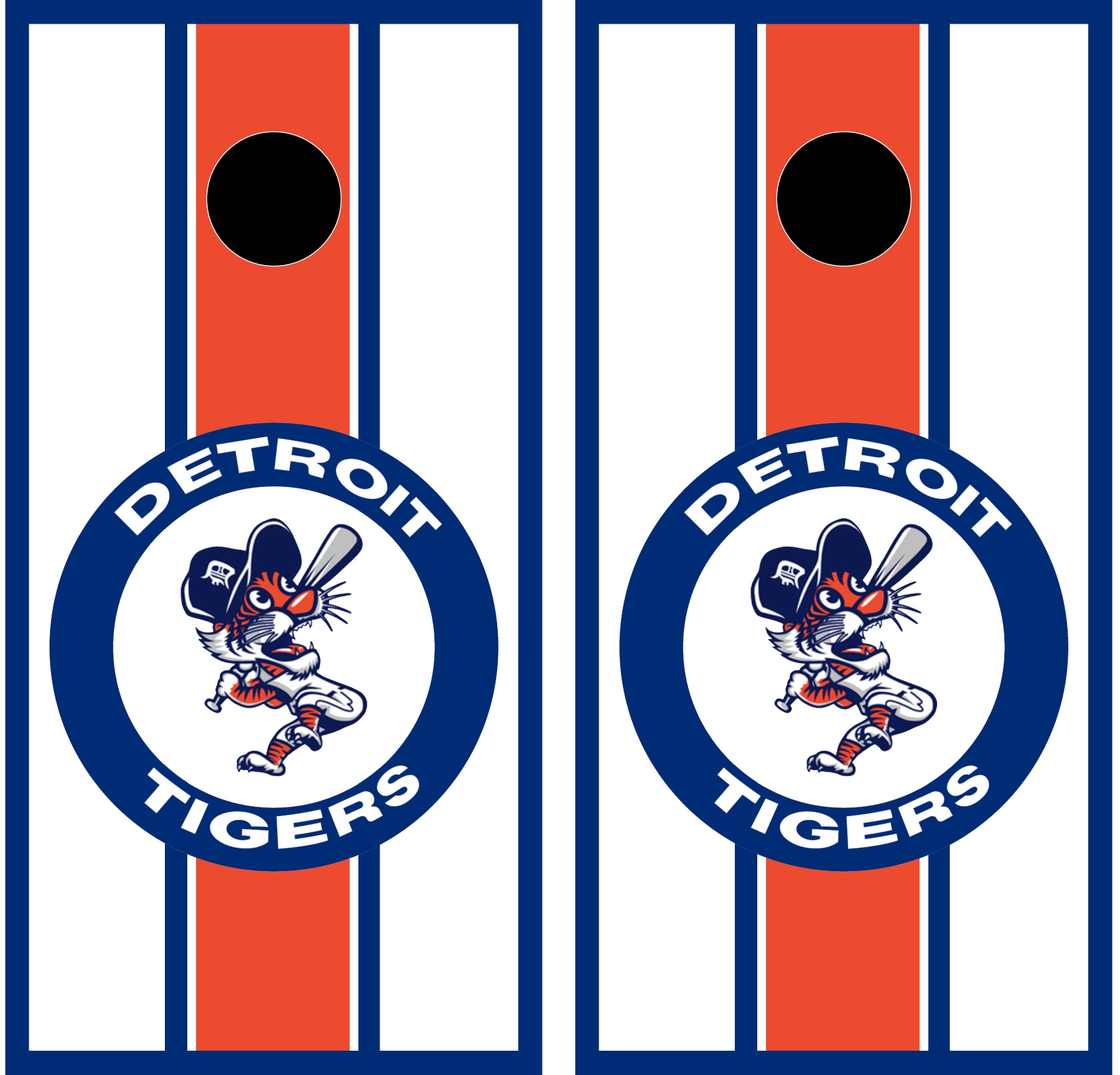 Detroit Tigers Throwback Logo Vinyl Wraps/Skins - Set of 2