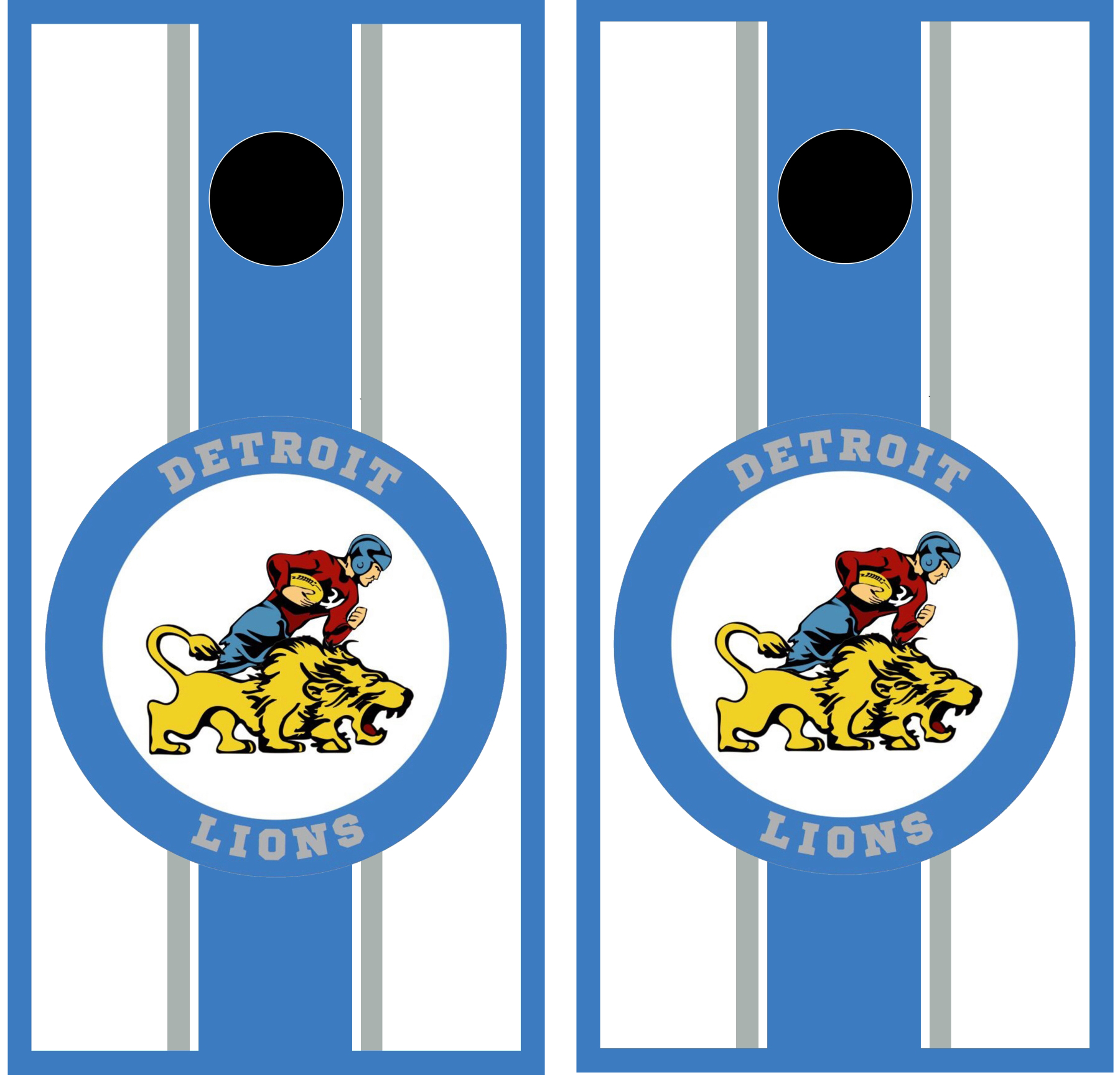 Detroit Football Team sports stripe Cornhole boards