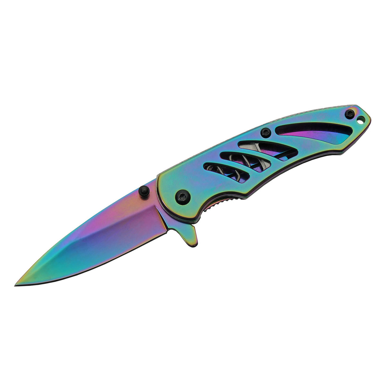 Rainbow Pocket Folding Knife - J&L Self Defense Products